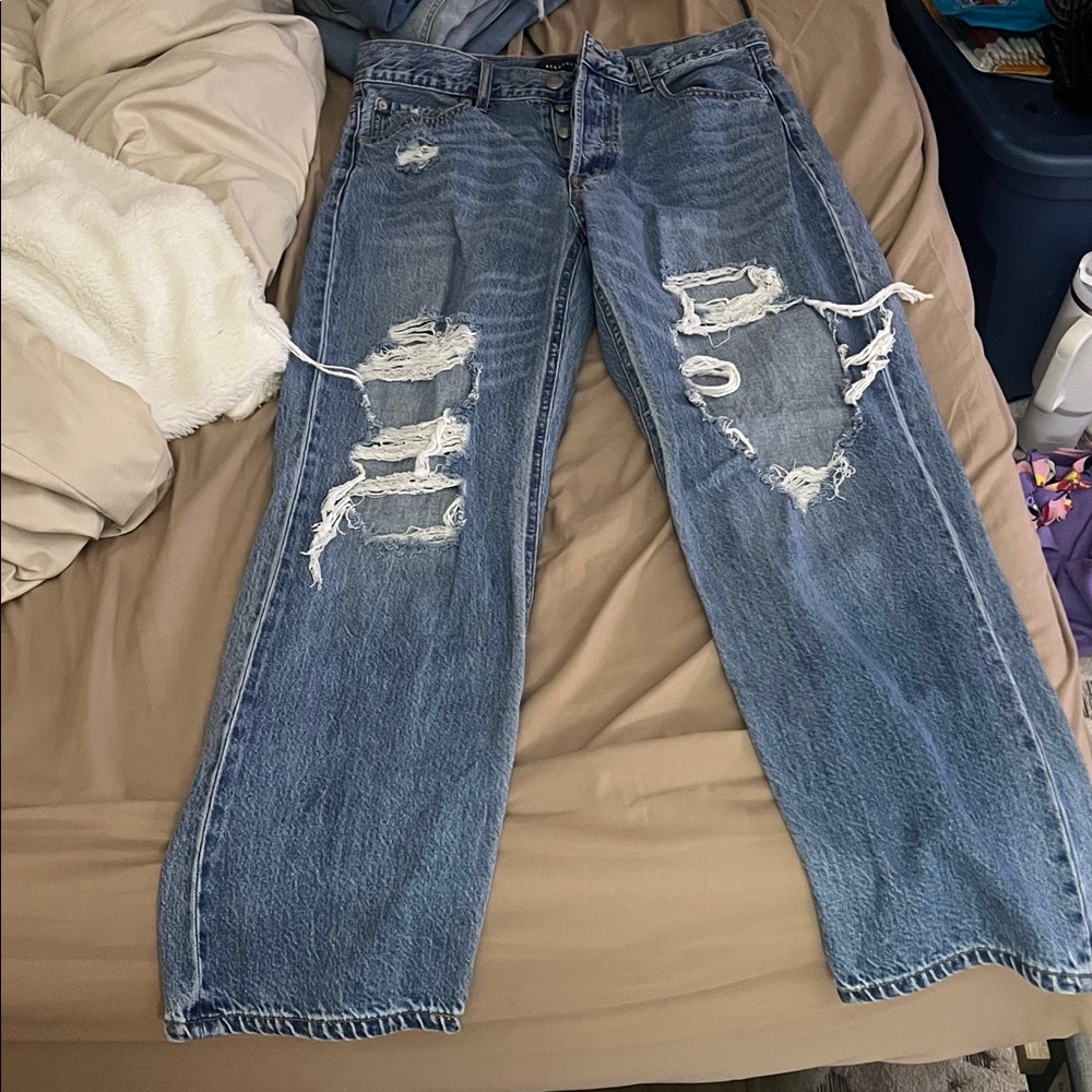 Aeropostale Blue Distressed Boyfriend Jeans